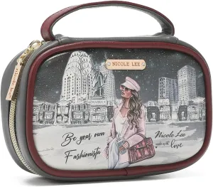 NICOLE LEE Amparo Small Fashion Jewelry Organizer Handbag, Earring and Ring Holders, Extra Zip Pocket, Travel Case (Sara is Soft but Strong)