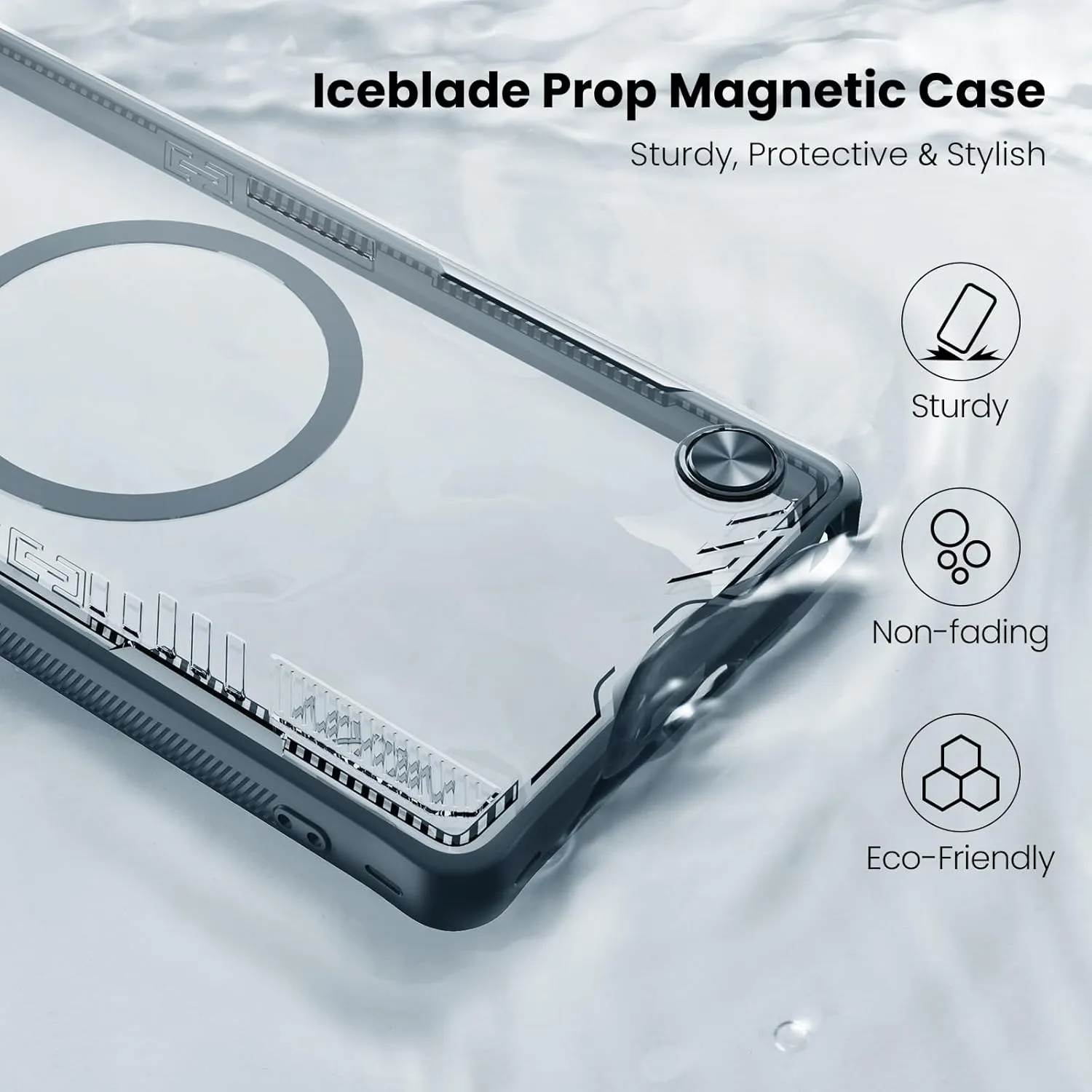 Nillkin Magnetic for Galaxy S25 Ultra Case Clear, Compatible with Magsafe, Never Yellow & Biodegradable Material, Translucent Case with Kickstand & Camera Cover for Samsung Galaxy S25 Ultra, Black