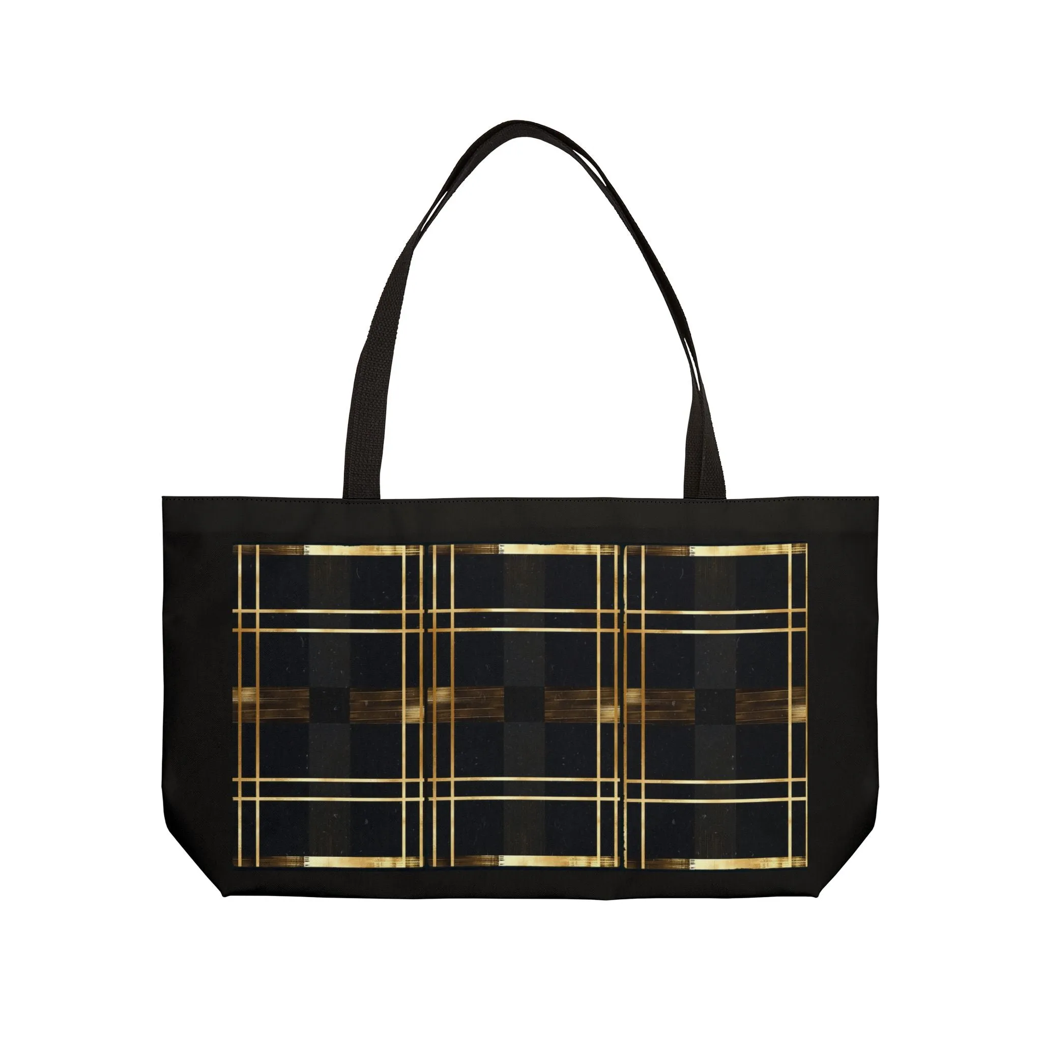Noir & Gold Glam Weekender Tote Bag