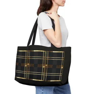 Noir & Gold Glam Weekender Tote Bag
