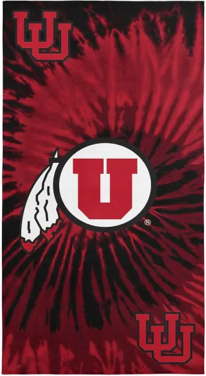 NORTHWEST NCAA University of Utah Psychedelic Beach Towel, Soft & Absorbent Pool Towel, Quick Dry, 30 x 60 inches