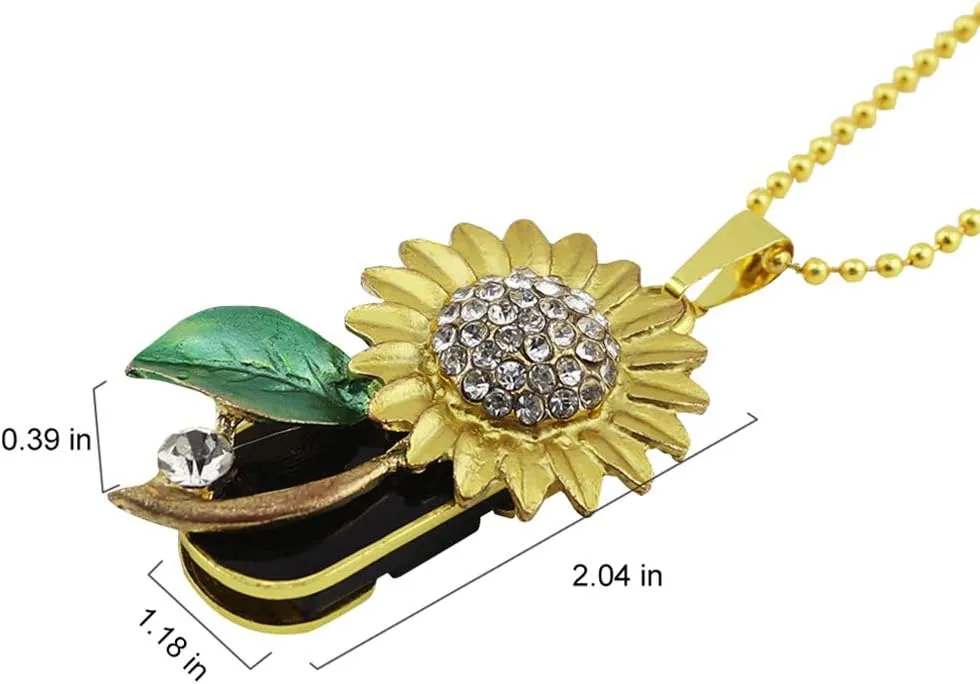 Novelty Cool Sunflower Shape 32GB USB 2.0 Flash Drive Diamond Crystal Memory Stick Pen Drive Flash Disk Thumb Drive