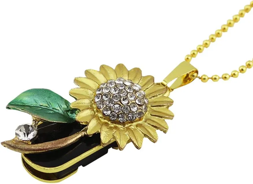 Novelty Cool Sunflower Shape 32GB USB 2.0 Flash Drive Diamond Crystal Memory Stick Pen Drive Flash Disk Thumb Drive