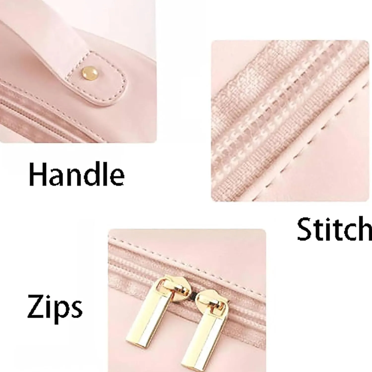Obviously Multi-compartment Toiletry Cosmetics Bag, PU Leather Large Capacity & Portable Hanging Toiletry Bag, Travel Makeup Pouch for Women (pink)