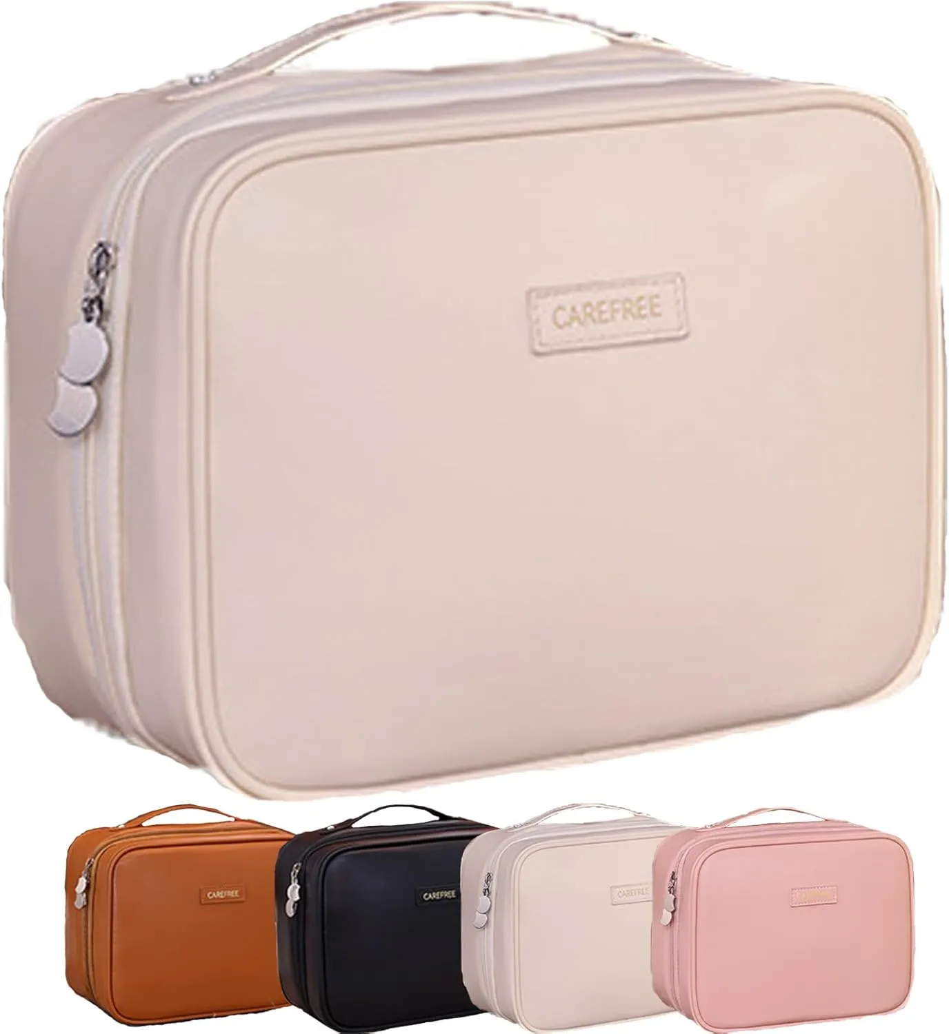 Obviously Multi-Compartment Toiletry Cosmetics Bag, SetPatient Multi-Compartment Toiletry Cosmetics Bag, Bathroom Hanging Cosmetic Bags for Travel (White)