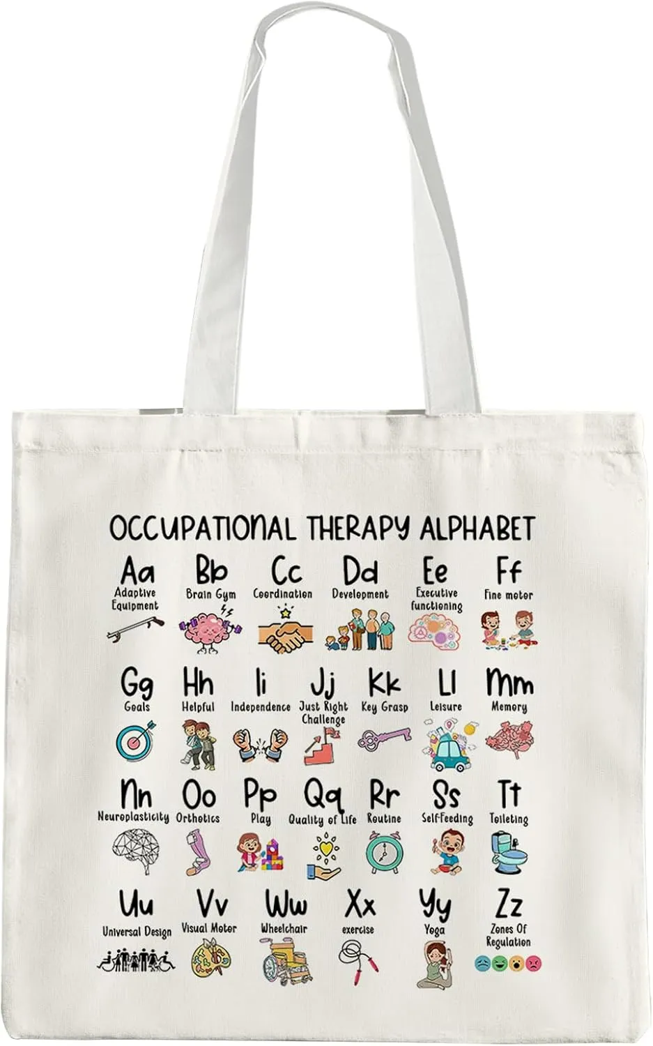 Occupational Therapy Canvas Tote - Mental Health, OT Appreciation Bag for Women