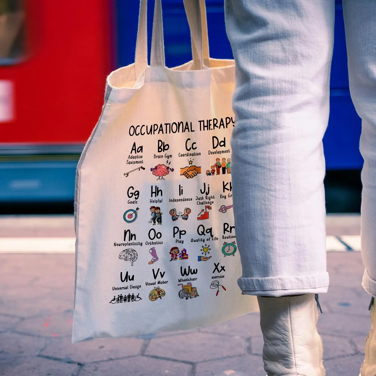 Occupational Therapy Canvas Tote - Mental Health, OT Appreciation Bag for Women