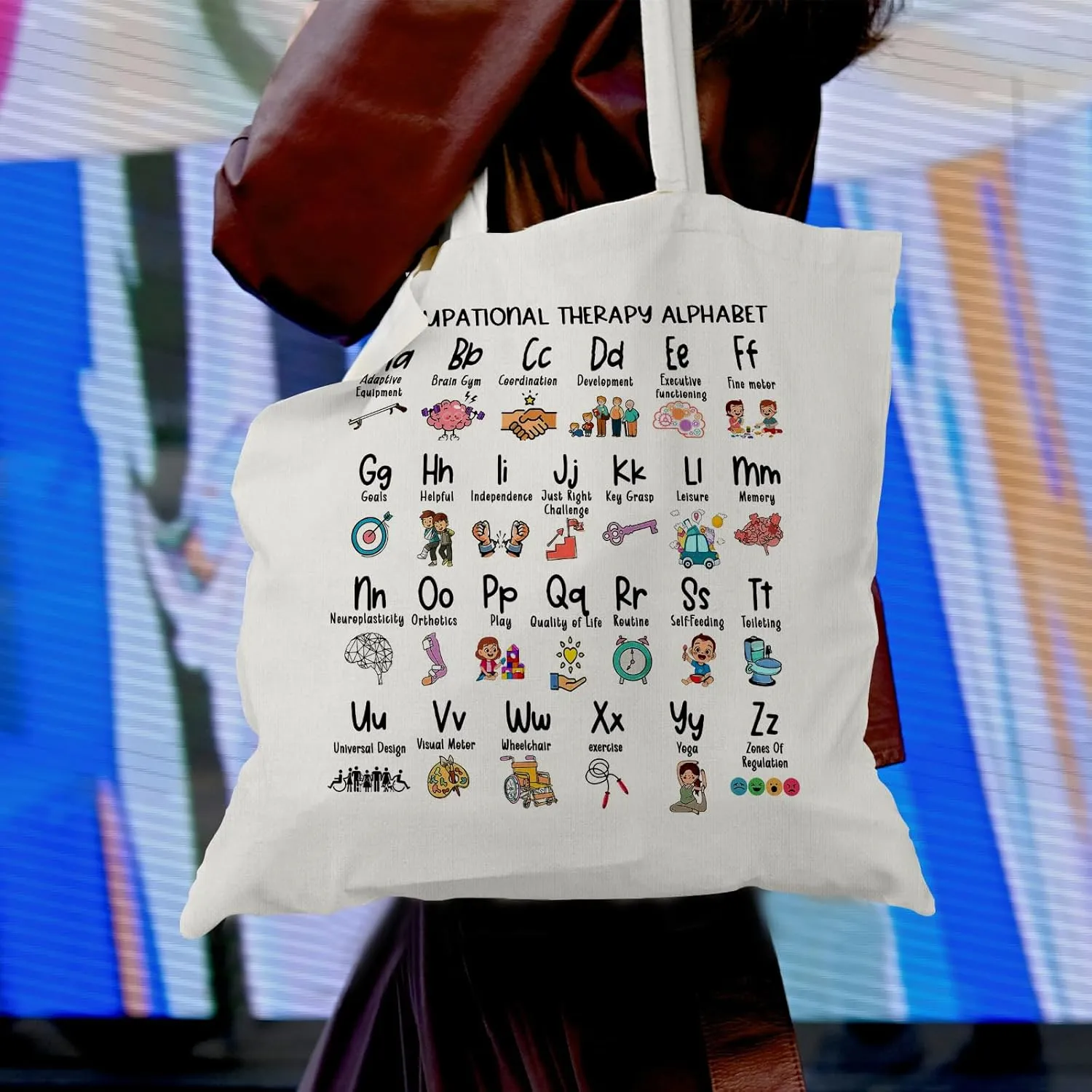 Occupational Therapy Canvas Tote - Mental Health, OT Appreciation Bag for Women
