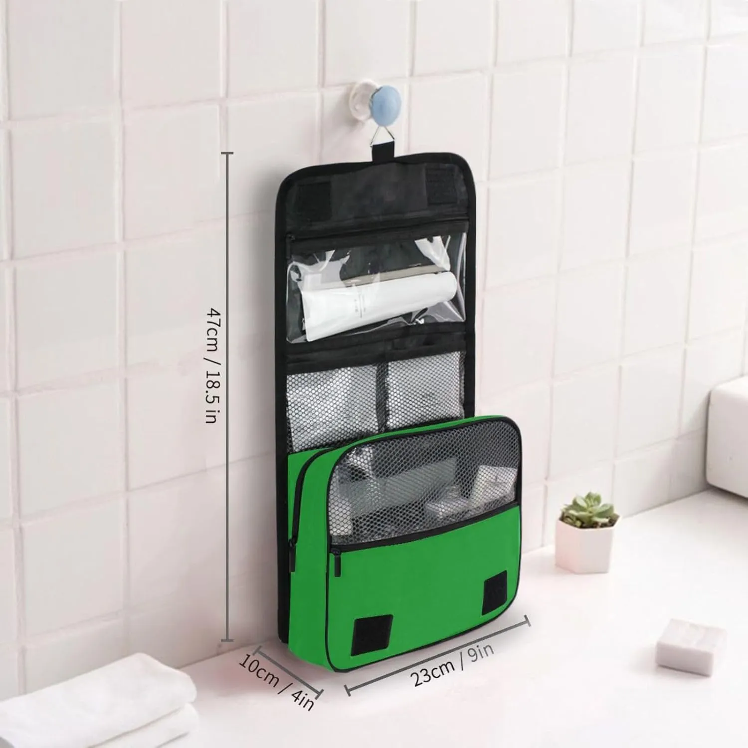 ODAWA Multi Compartment Toiletry Cosmetic Bag Mint Bathroom Travel Bag