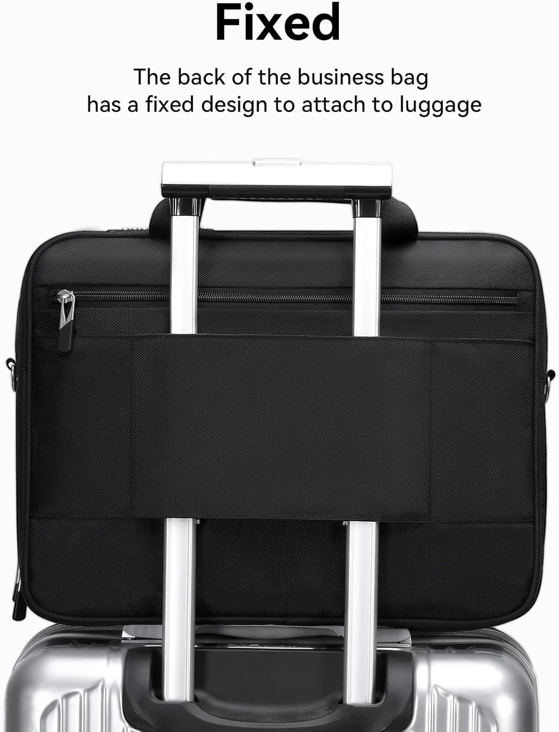 Omnpak 15.6 Inch Locking Briefcase, Travel Computer Briefcases with Combination Lock, Water Resistant Notary Document Bag for Men Women, Black