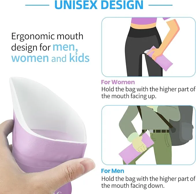 ONEDONE Disposable Urine Bags 6/8/12/24 30.4 OZ Pee Bags for Travel for Men Women Kids Emergency Urine Bags Portable Unisex Urinal Bags Vomit Bags for Traffic Jams Camping Hiking
