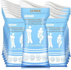 ONEDONE Disposable Urine Bags 6/8/12/24 30.4 OZ Pee Bags for Travel for Men Women Kids Emergency Urine Bags Portable Unisex Urinal Bags Vomit Bags for Traffic Jams Camping Hiking