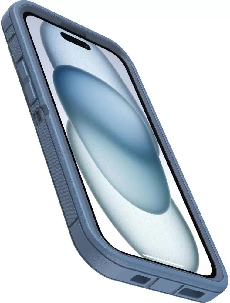 OtterBox iPhone 16e (Only) - Defender Series Case - Baby Blue Jeans (Blue) - Screenless - Rugged & Durable - with Port Protection - Holster Clip Includes - Microbial Defense Protection