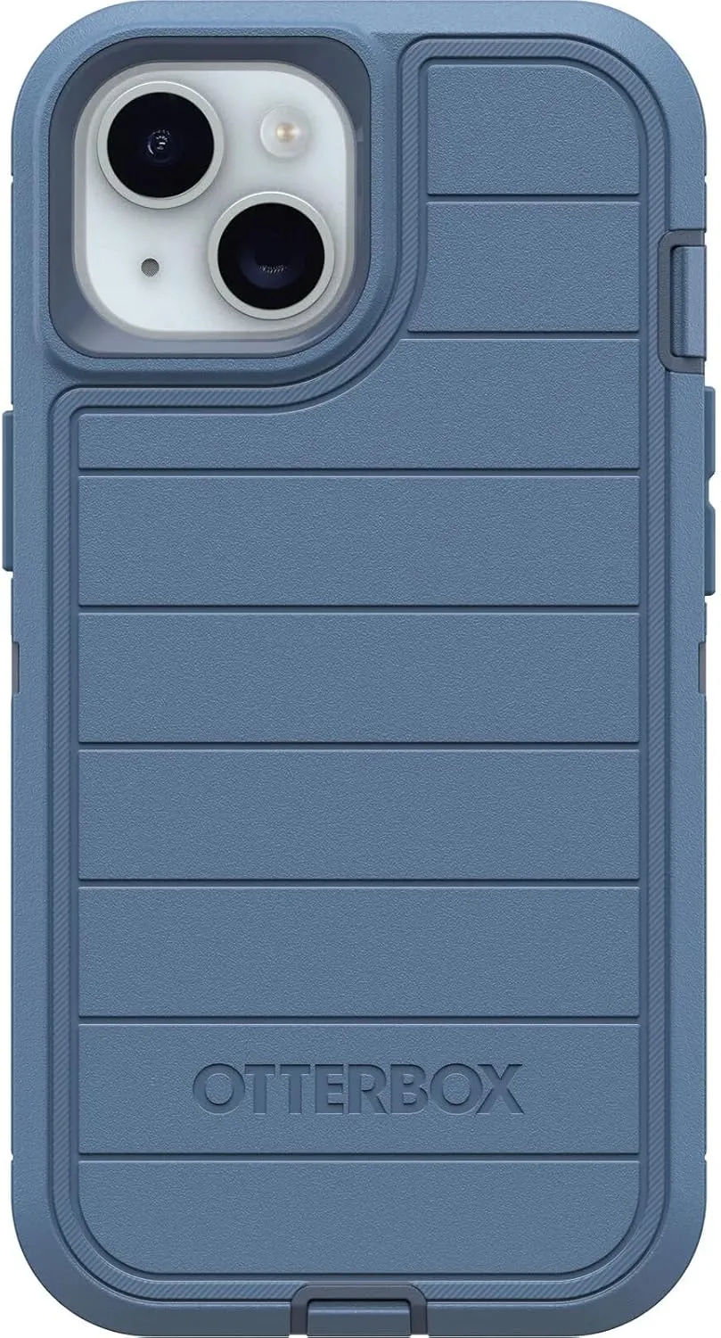 OtterBox iPhone 16e (Only) - Defender Series Case - Baby Blue Jeans (Blue) - Screenless - Rugged & Durable - with Port Protection - Holster Clip Includes - Microbial Defense Protection