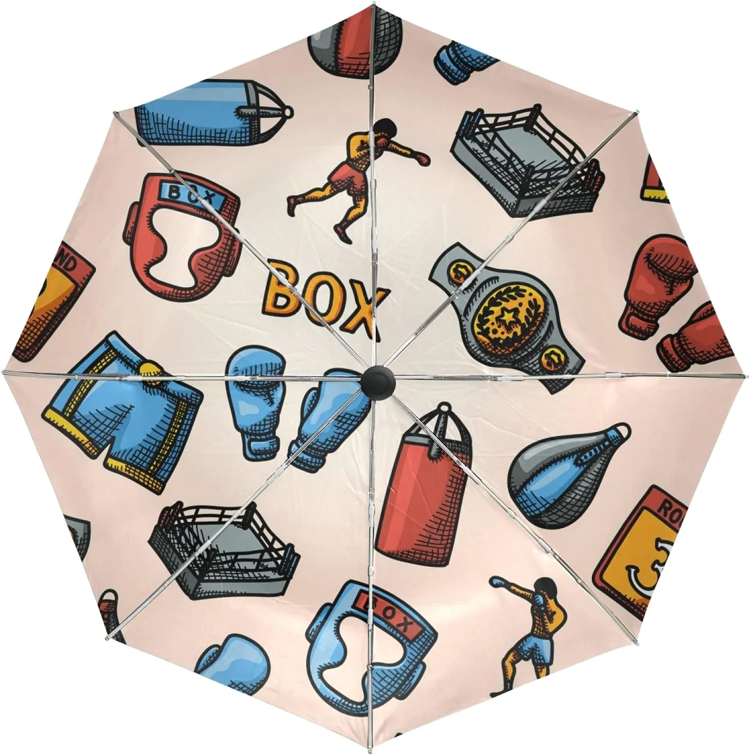 Oyihfvs Auto Open/Close Folding Umbrella, Strong Inner Print Travel Rain Umbrella, Portable Automatic Compact Sun Parasol with UV Protection