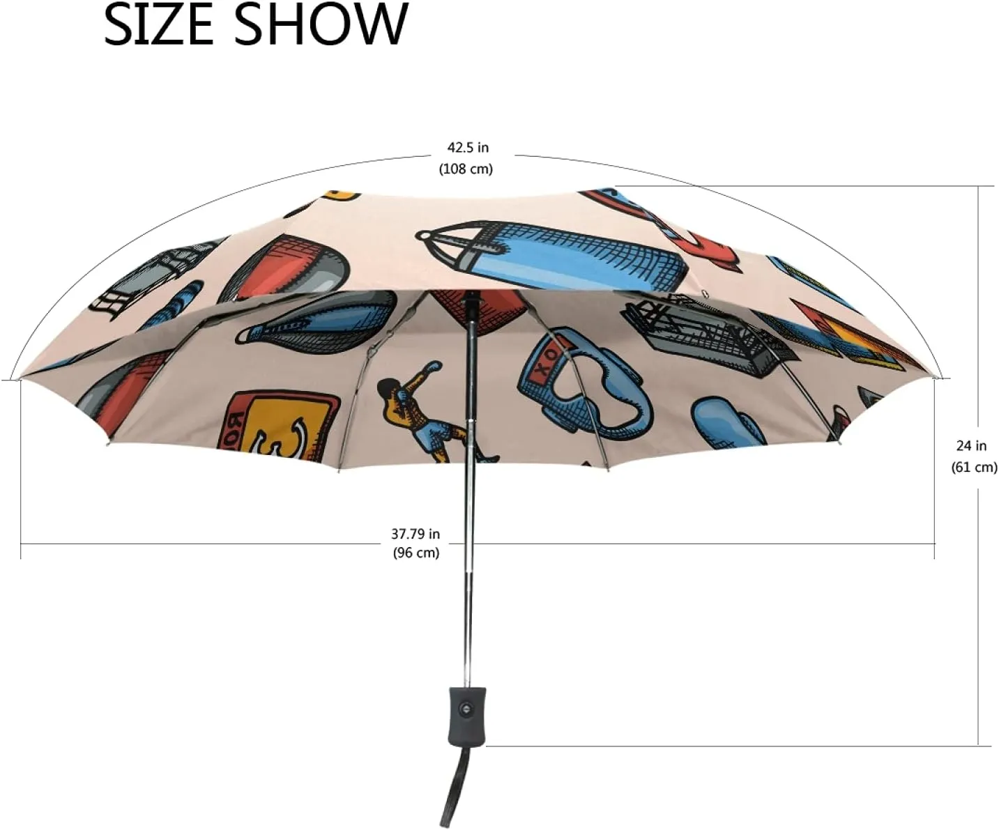Oyihfvs Auto Open/Close Folding Umbrella, Strong Travel Rain Umbrella, Portable Automatic Compact Sun Parasol