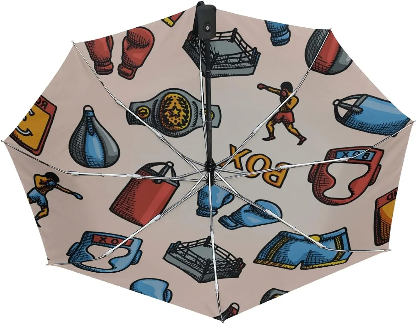 Oyihfvs Auto Open/Close Folding Umbrella, Strong Travel Rain Umbrella, Portable Automatic Compact Sun Parasol