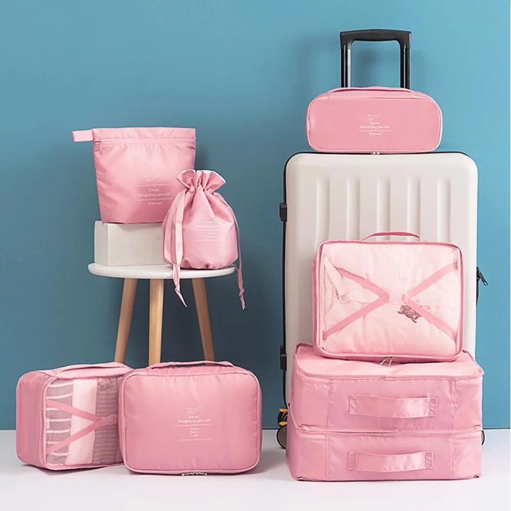 Packing Cubes - 8-Piece Travel Organizer Set for Clothes, Shoes, Cosmetics