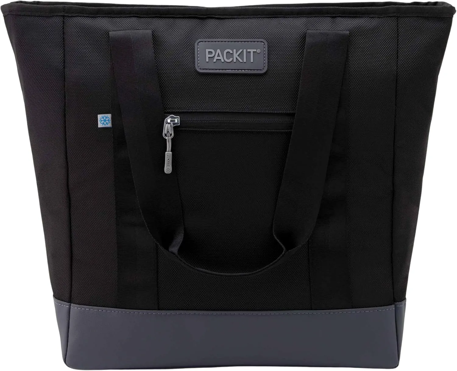 PackIt Freezable Carry Tote, Black/Gray, Engineered with ECOFREEZE  Technology: Triple Layered Protection for Ultimate Cooling, Foldable, Reusable, Zip Closure, Designed for Fresh Food On the Go