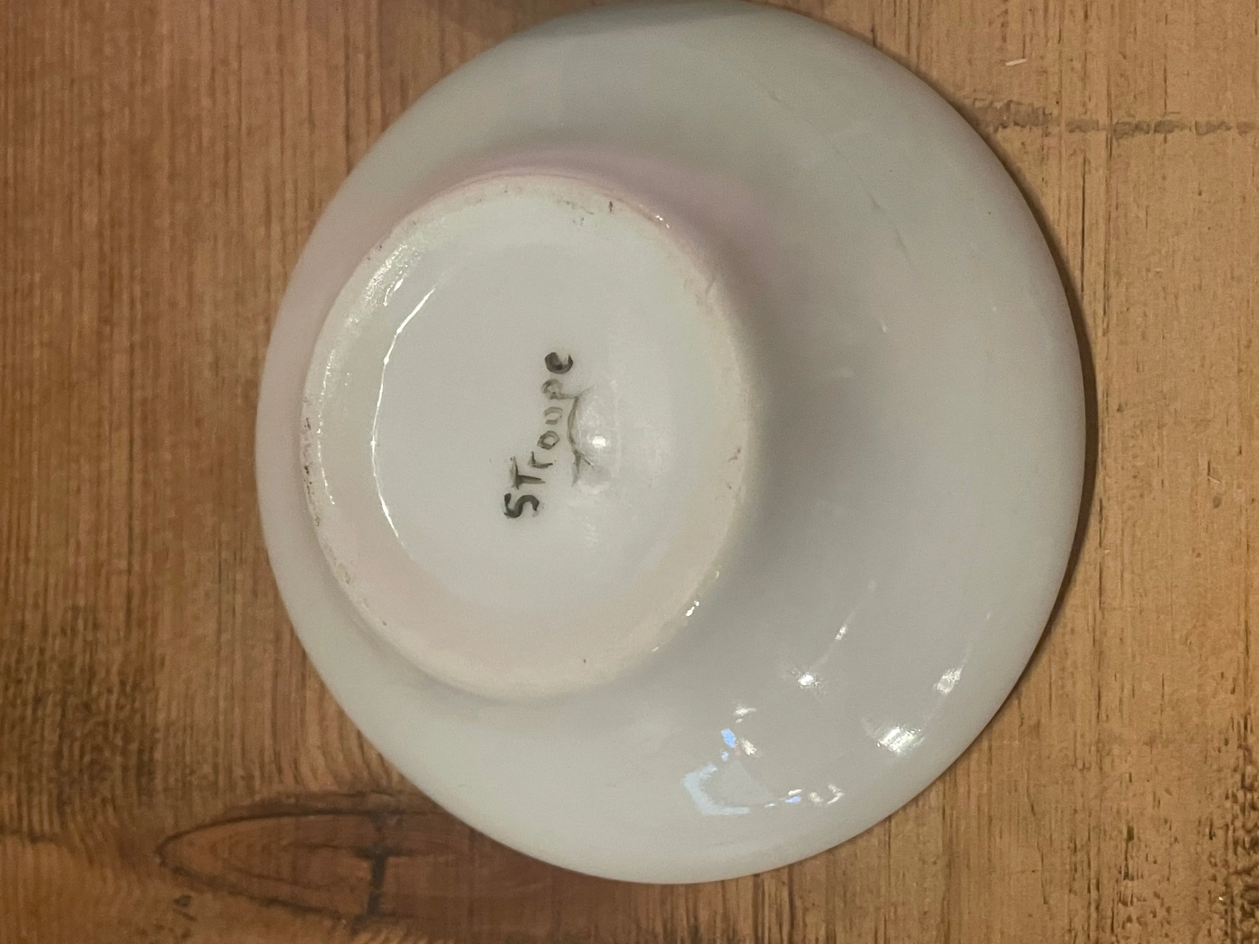 Pair of ceramic rose candle stick holders