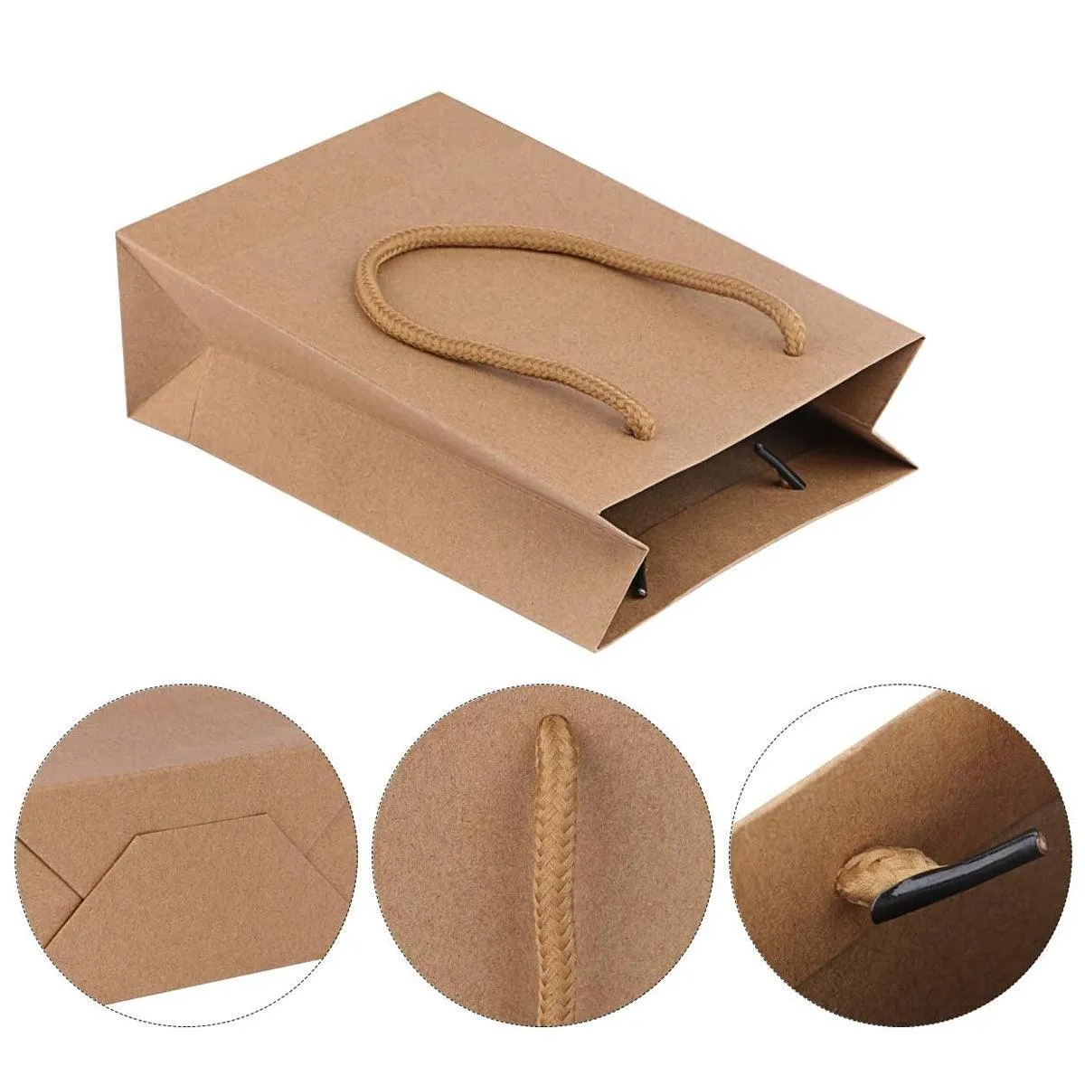 Paper Gift Bags Handbag Kraft Party Bags 25PCS