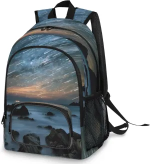 Pardick Travel Backpack for Women Men,Backpack With Chest Buckle for Stadium Event,Large Capacity Sport Bag,Meteor Shower