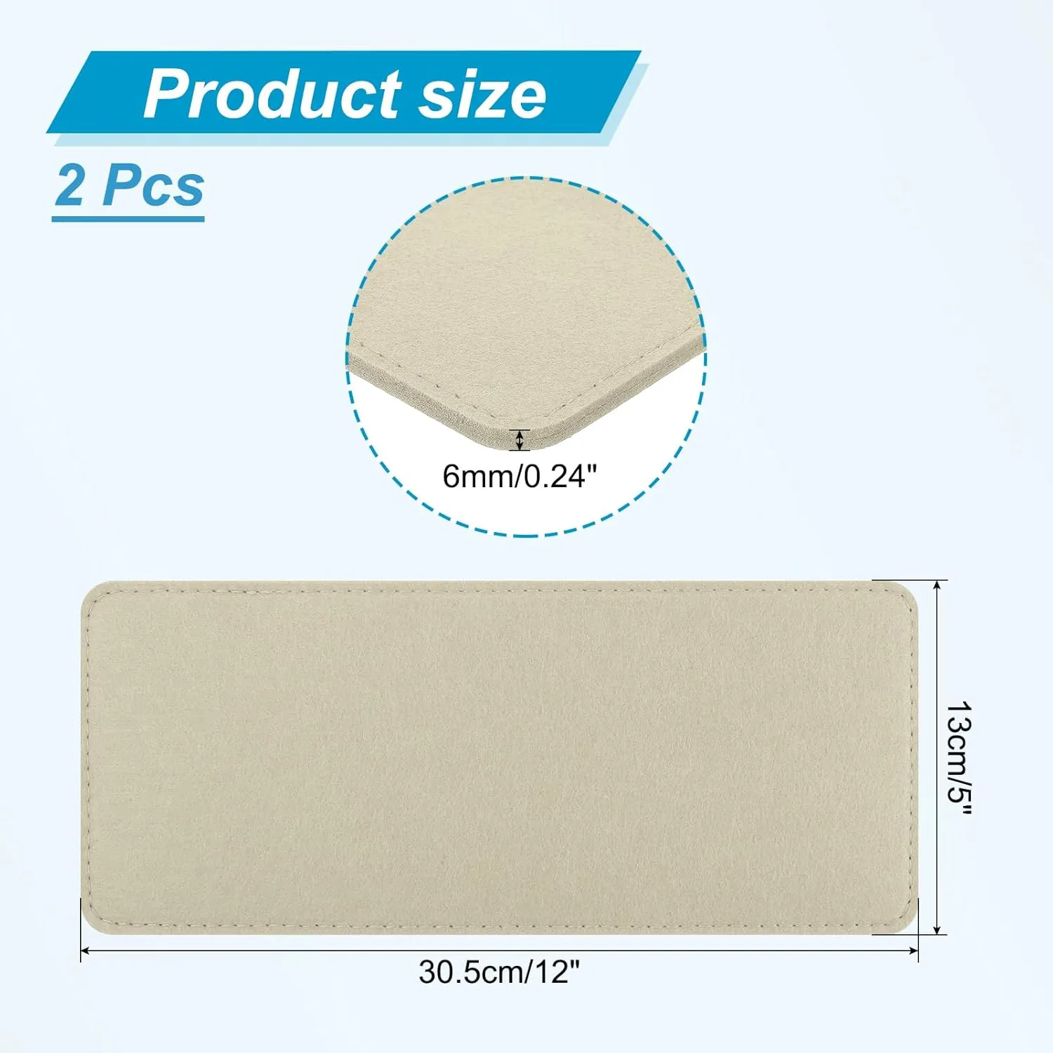 PATIKIL 12 x 5 Inch Felt Bag Base Shaper, 2pcs Bag Bottom Pad Organizer Insert Rectangle Liner Board for Purse Handbag Tote Travel Bag Canvas Cosmetic, Beige