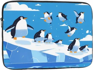 Penguins on The Iceberg Prints Shockproof Portable Laptop Sleeve Bag 12 inch - Protective Case for Men and Women's Business Travel, Office Daily Use
