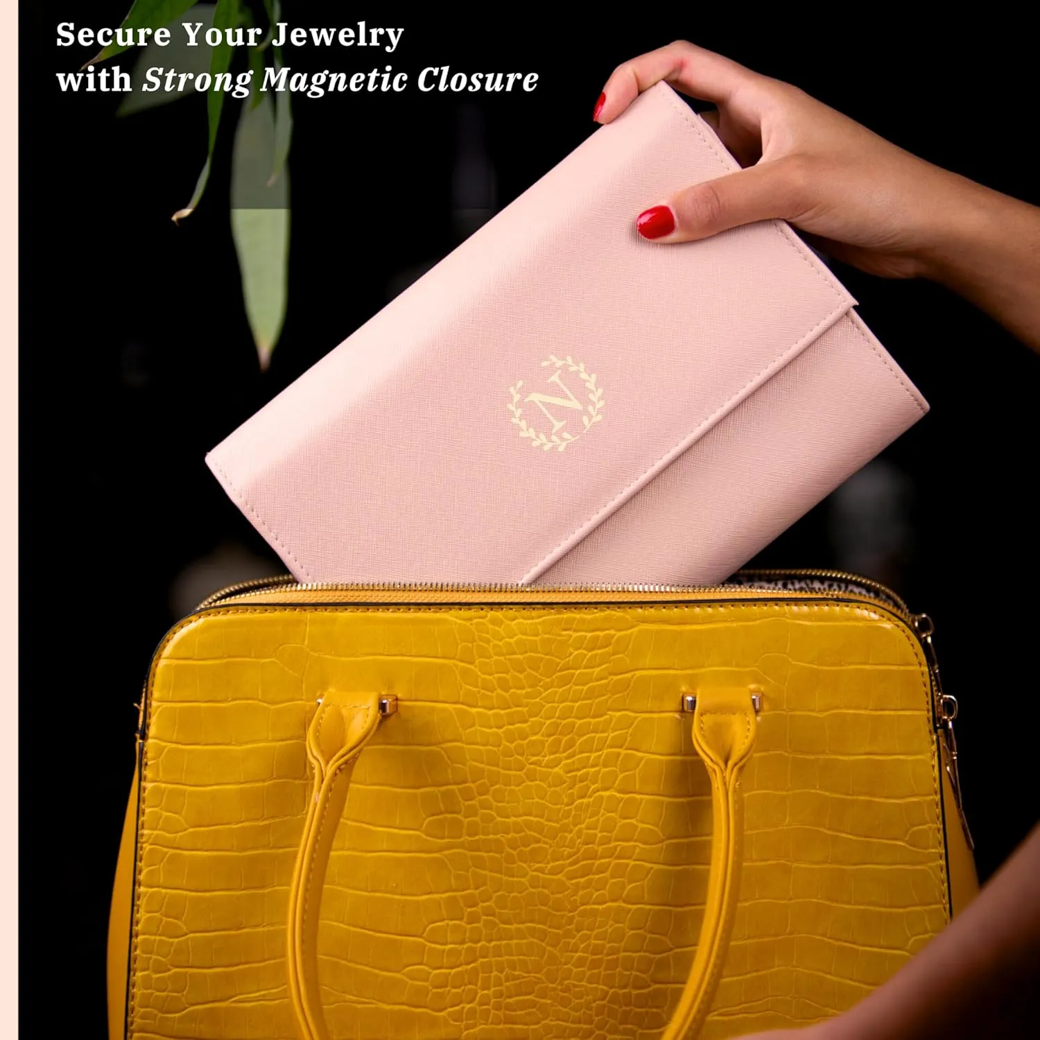 Personalized Initial Travel Jewelry Case - Monogram Custom Gifts For Women, Bridesmaid Gifts, Travel Jewelry Organizer, Customized Travel Jewelry Box, Birthday Gifts For Mom