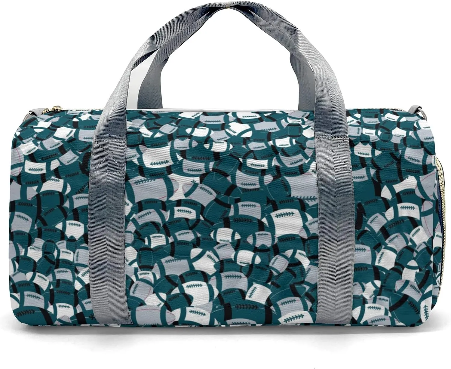 Personalized Name Duffel Bags with Ventilation Holes for Shoes American Football Teal Travel Perform Training Bag