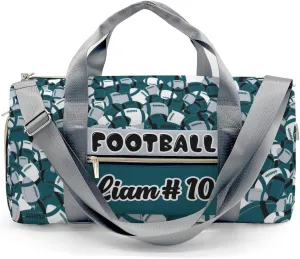 Personalized Name Duffel Bags with Ventilation Holes for Shoes American Football Teal Travel Perform Training Bag