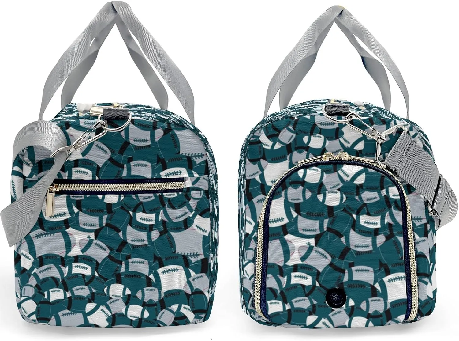 Personalized Name Duffel Bags with Ventilation Holes for Shoes American Football Teal Travel Perform Training Bag