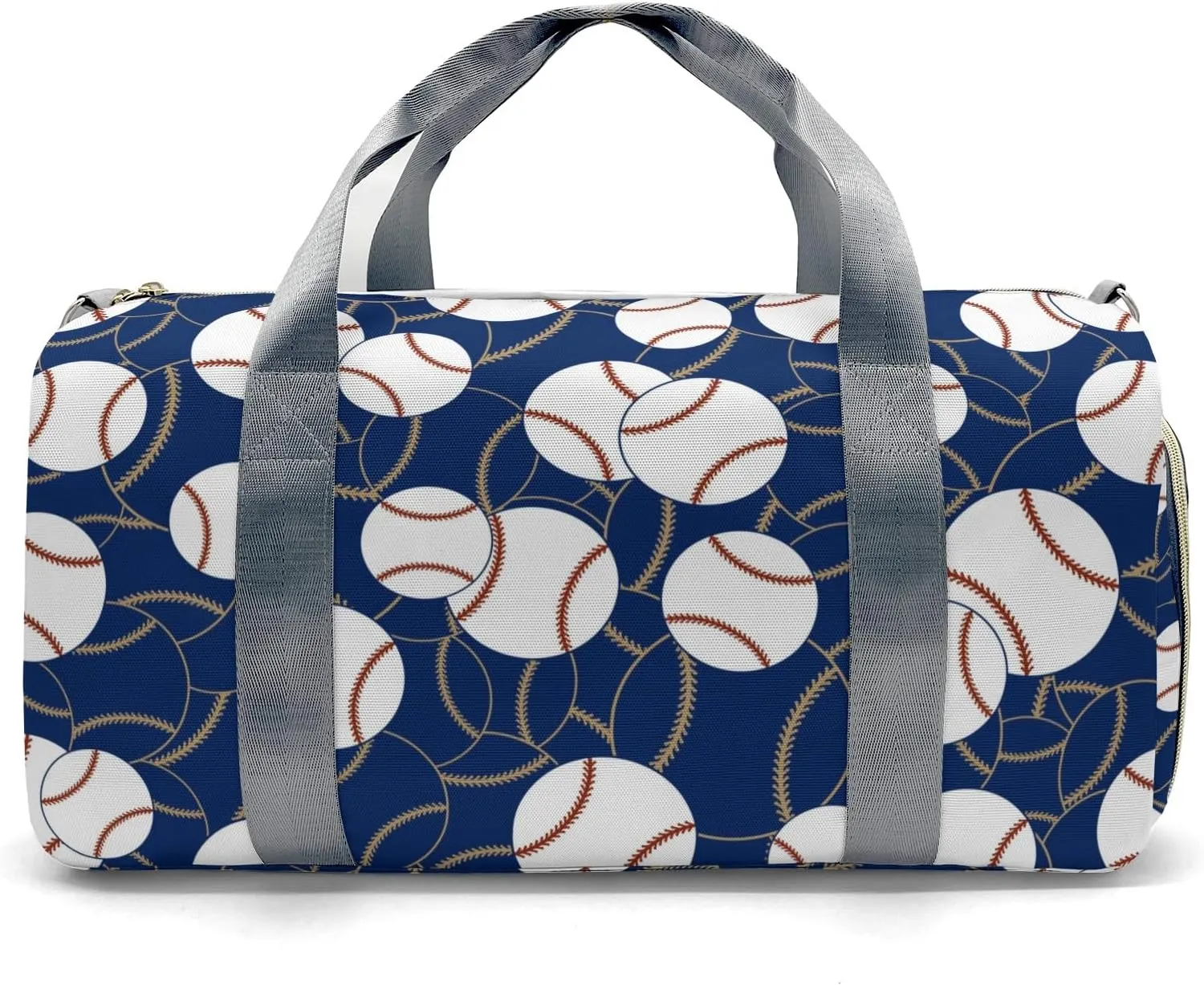 Personalized Name Sports Player Duffel Bags with Ventilation Holes for Shoes Baseball Gold Navy Bags