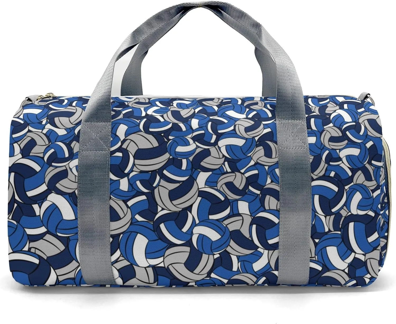 Personalized Name Sports Player Duffel Bags with Ventilation Holes for Shoes Blue Navy Gray Volleyball Bags