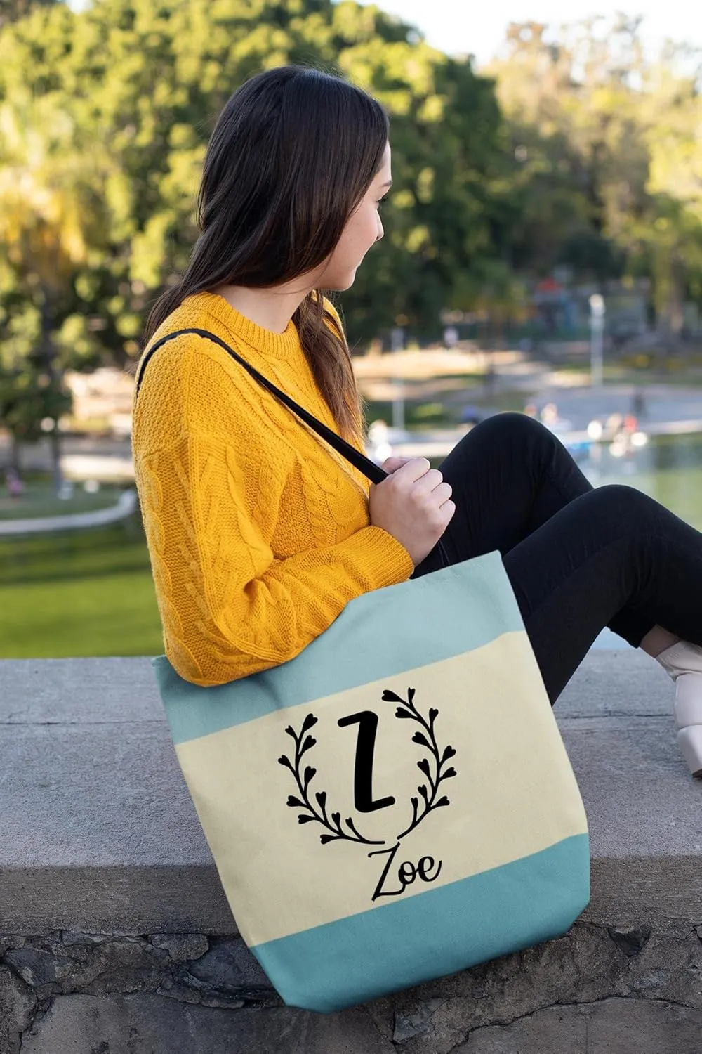 Personalized Tote Bags with Photo and Text - Custom Reusable Grocery Bag for Daily Use Gifts - Customized Handbag - Shopping