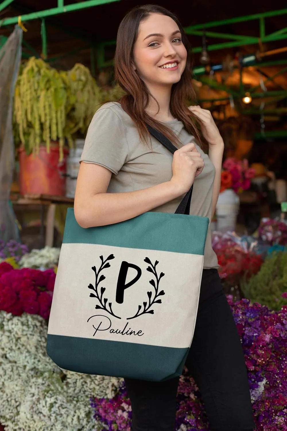 Personalized Tote Bags with Photo and Text - Custom Reusable Grocery Bag for Daily Use Gifts - Customized Handbag - Shopping