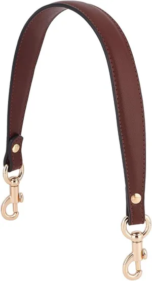 PH PandaHall 20.3 Inch Imitation Leather Bag Strap, Short Purse Strap 1 Inch Wide Bag Strap Replacement Bag Handle Handbag Strap with Golden Clasp for Women DIY Underarm Bag Handbag, Coffee Color