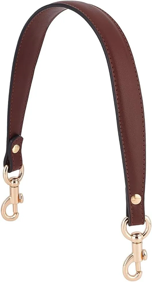 PH PandaHall 20.3 Inch Imitation Leather Bag Strap, Short Purse Strap 1 Inch Wide Bag Strap Replacement Bag Handle Handbag Strap with Golden Clasp for Women DIY Underarm Bag Handbag, Coffee Color