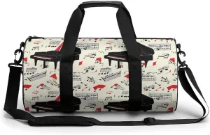 Piano Music Instrument Gym Bag Sports Duffle Bags for Men Women Travel Swimming Fitness with Shoe And Wet Compartment