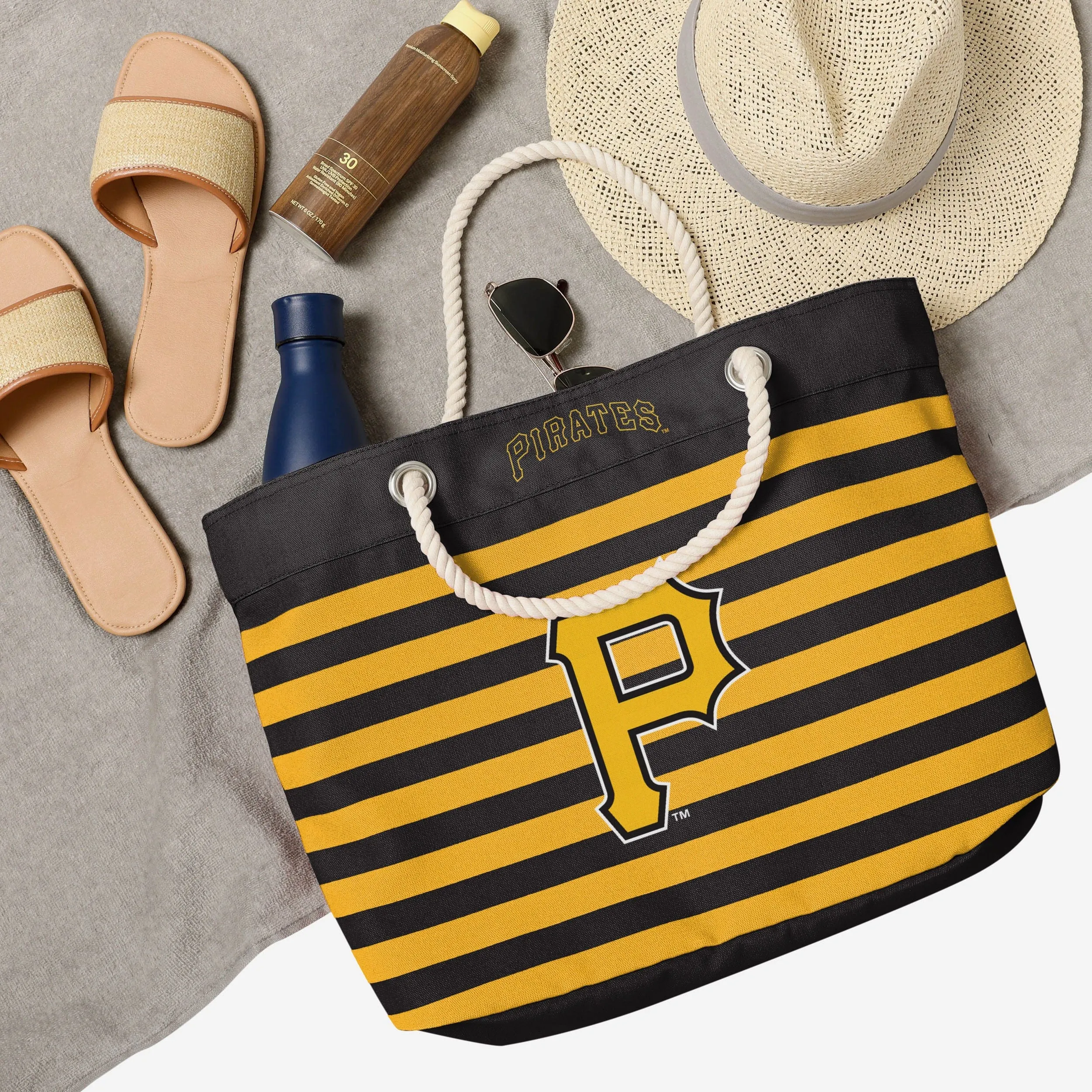Pittsburgh Pirates Nautical Stripe Tote Bag