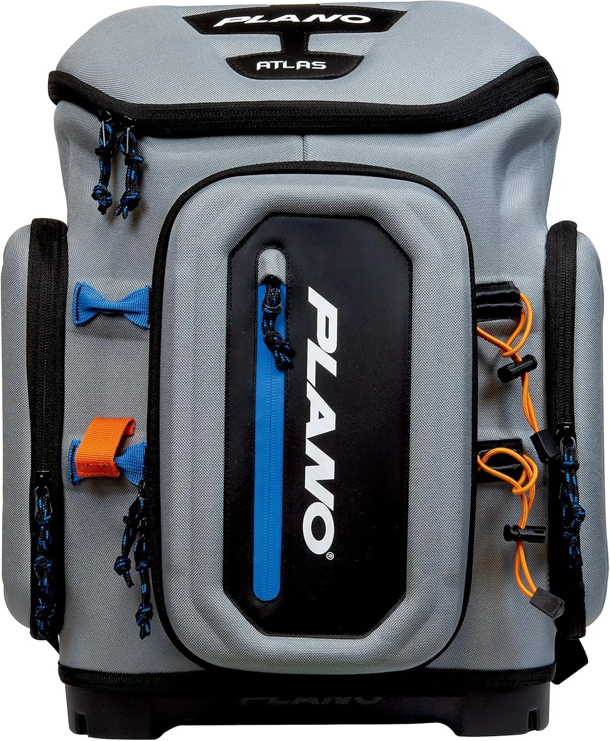 Plano Atlas 3700 Tackle Fishing Backpack, Gray EVA Material, Includes 3 3750 StowAway Utility Boxes for Worms, Lures, & Baits, Waterproof & Non-Skid Base, Grey