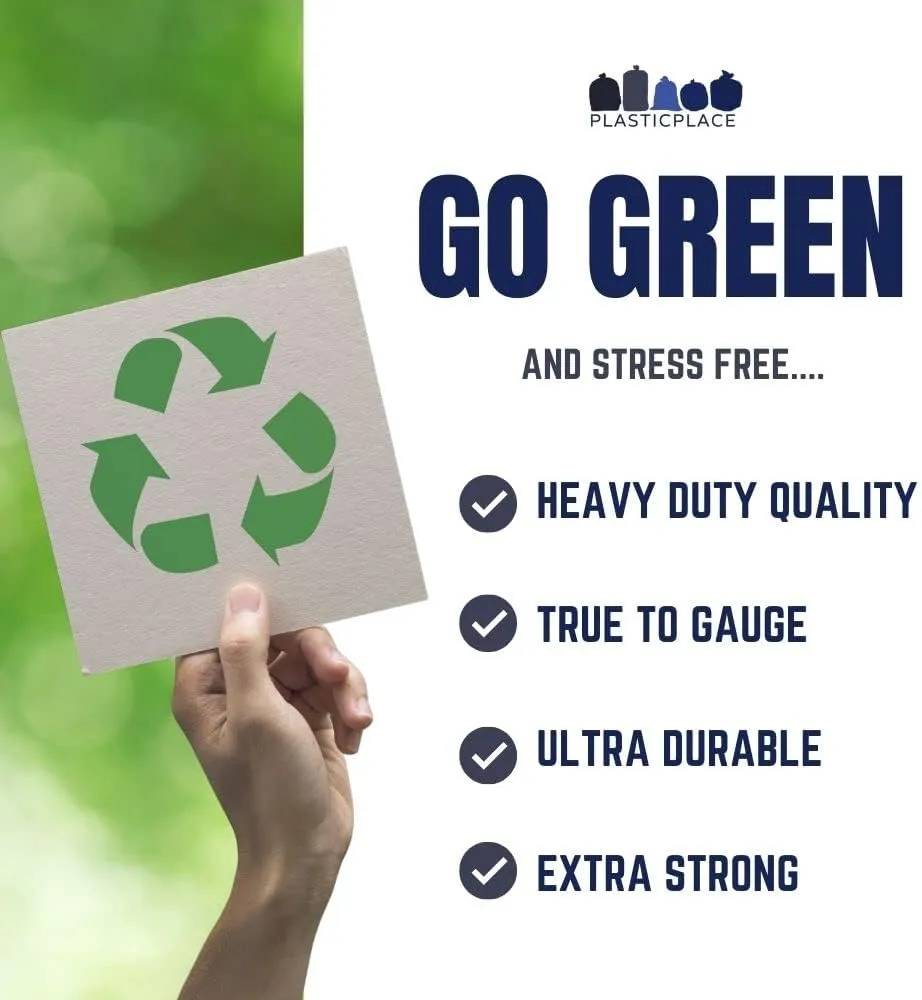 Plasticplace 20-30 Gallon Blue Recycling Bags 1.2 Mil, 30"W x 36"H, 200 / case