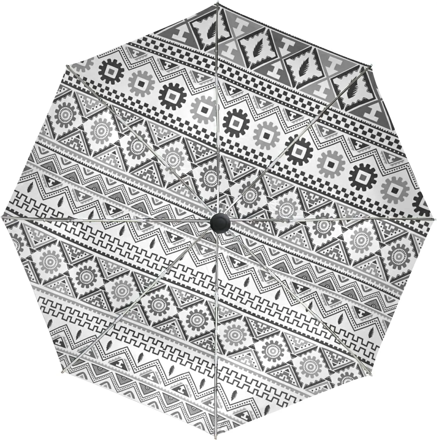 Poeticcity Auto Open/Close Folding Umbrella, Strong Inner Print Travel Rain Umbrella, Portable Automatic Compact Anti-UV Sun Parasol