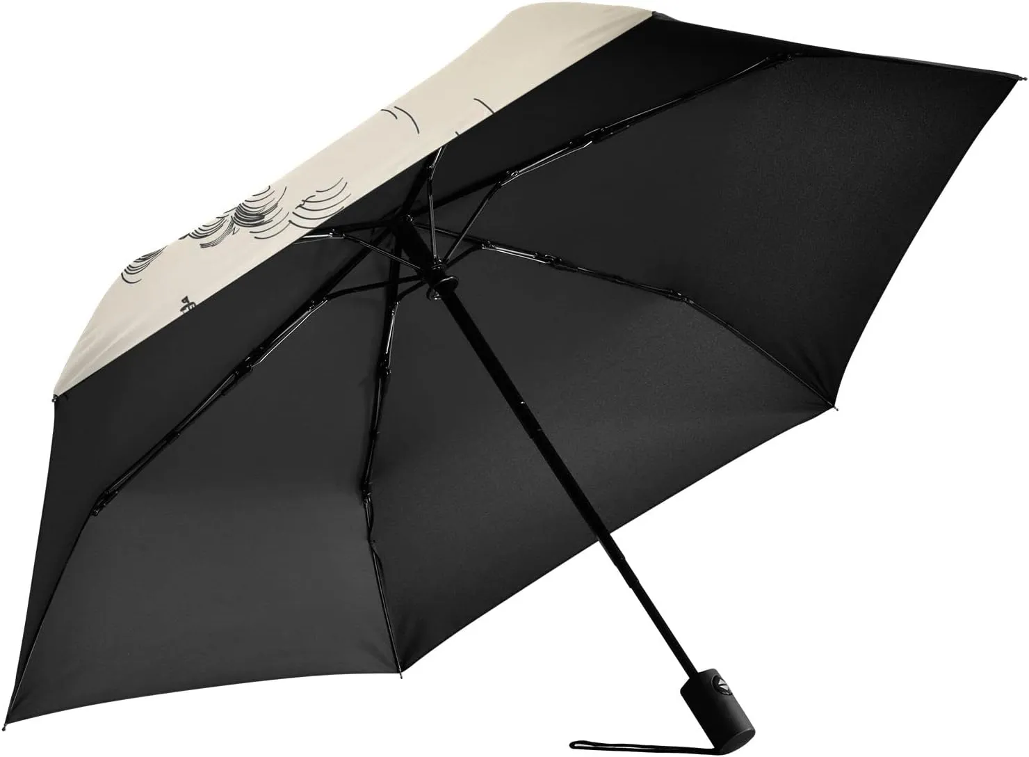 Poeticcity Automatic Folding Umbrella, Auto Open/Close Anti-UV 3 Folds Parasol, Compact Windproof Strong Umbrellas for Travel Sun & Rain