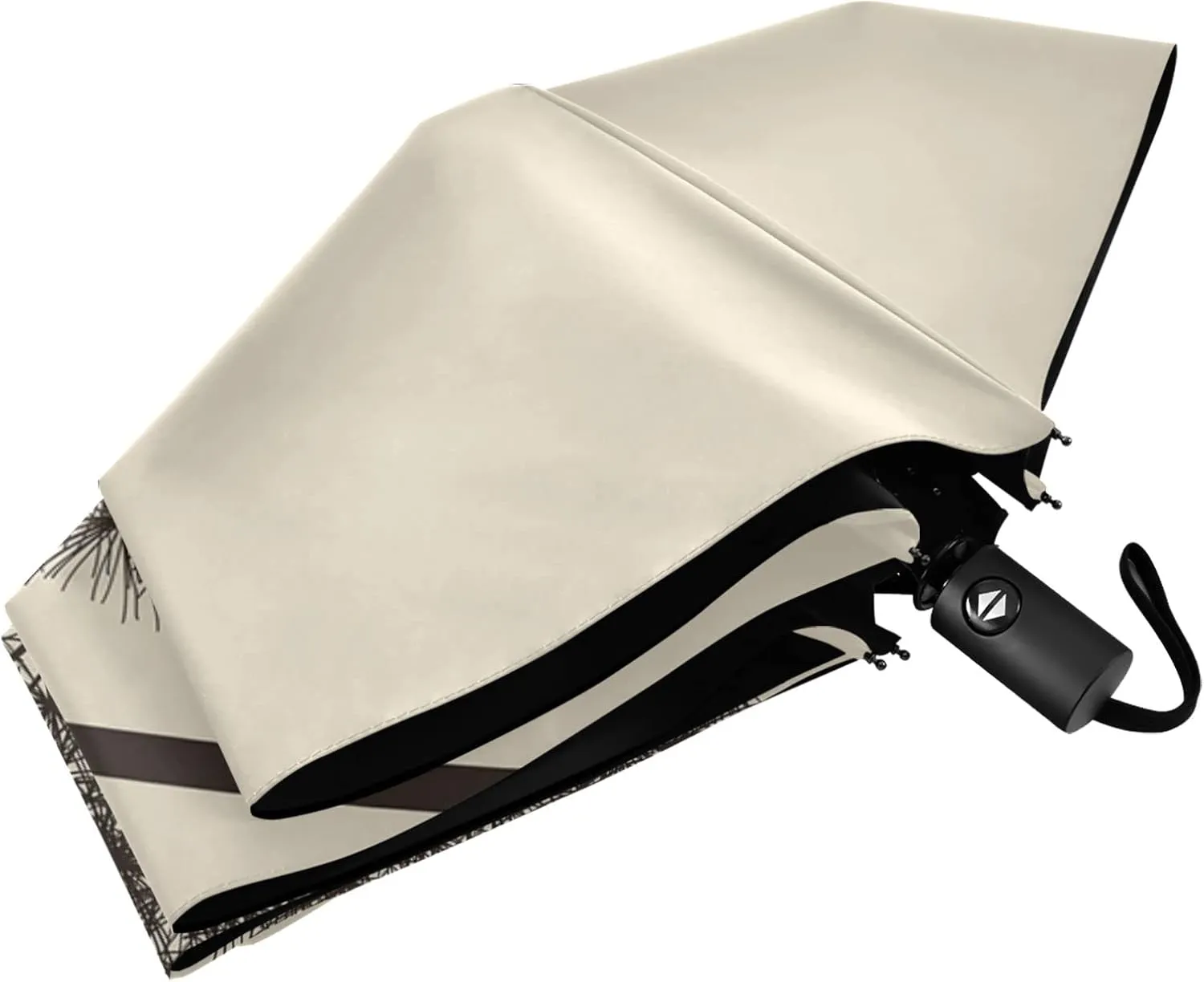 Poeticcity Automatic Folding Umbrella, Auto Open/Close Anti-UV 3 Folds Parasol, Compact Windproof Strong Umbrellas for Travel Sun & Rain