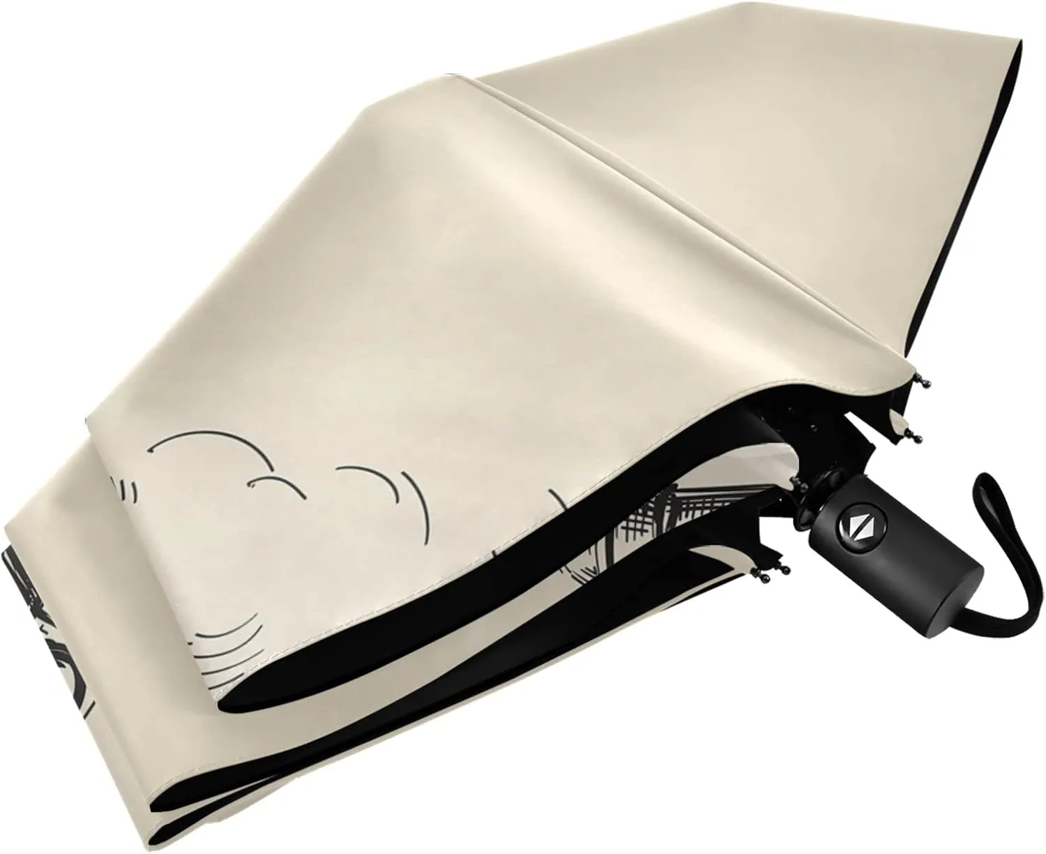 Poeticcity Automatic Folding Umbrella, Auto Open/Close Anti-UV 3 Folds Parasol, Compact Windproof Strong Umbrellas for Travel Sun & Rain