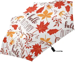 Poeticcity Automatic Folding Umbrella, Auto Open/Close Anti-UV 3 Folds Parasol, Compact Windproof Strong Umbrellas for Travel Sun & Rain