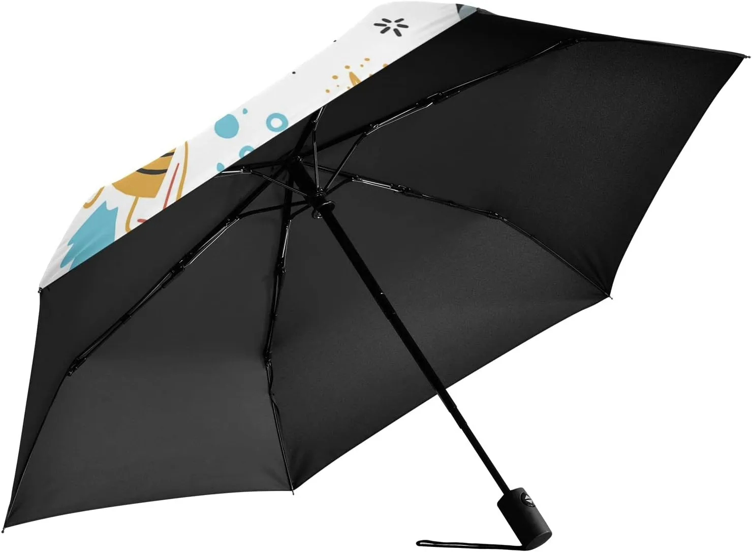 Poeticcity Automatic Folding Umbrella, Auto Open/Close Anti-UV 3 Folds Parasol, Compact Windproof Strong Umbrellas for Travel Sun & Rain