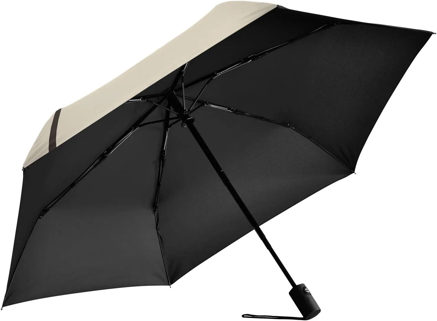 Poeticcity Automatic Folding Umbrella, Auto Open/Close Anti-UV 3 Folds Parasol, Compact Windproof Strong Umbrellas for Travel Sun & Rain