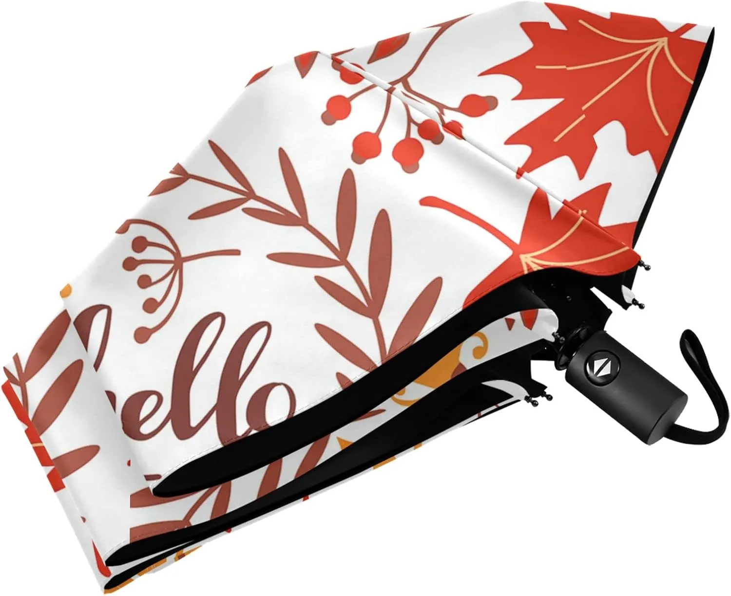Poeticcity Automatic Folding Umbrella, Auto Open/Close Anti-UV 3 Folds Parasol, Compact Windproof Strong Umbrellas for Travel Sun & Rain